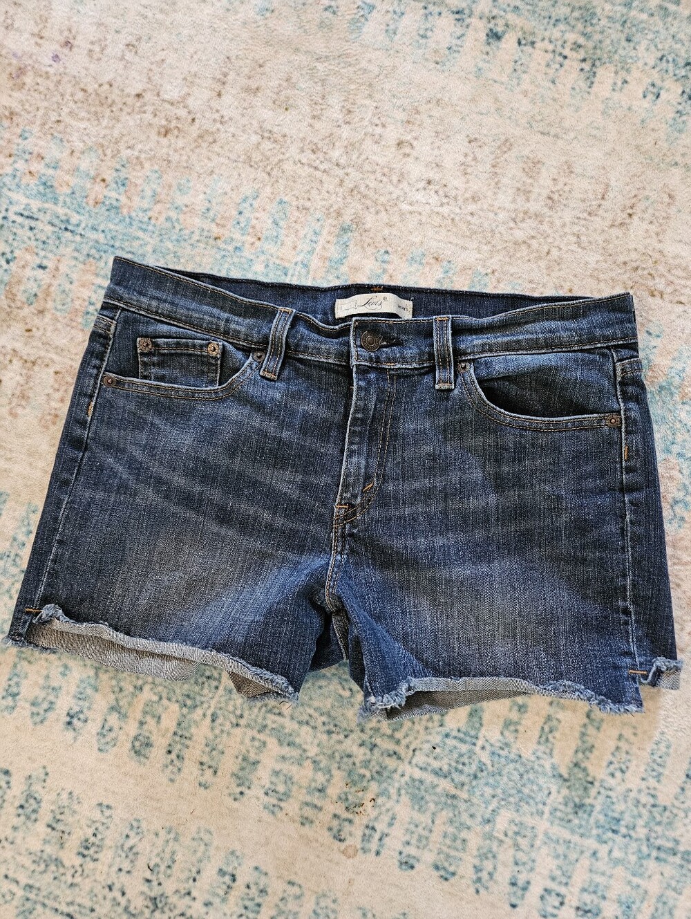 Women’s Dark Blue Denim Cutoff Shorts